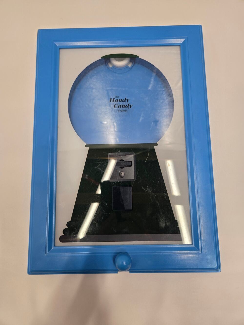The Handy Candy Frame Blue Gumball Machine Wall Hanging Candy Dispenser Decor